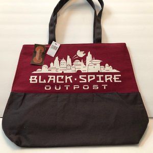 NWT Disney Star Wars Galaxy's Edge Canvas Tote Bag Black Spire Outpost